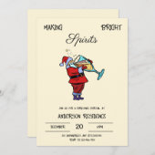 Kerstman cocktail uitnodiging (Voorkant / Achterkant)