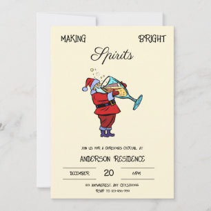 Kerstman cocktail uitnodiging