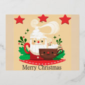 Kerstman Cocoa Kerstvreugde Folie Feestdagen Briefkaart