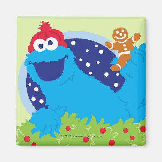 Kerstman Cookie Monster Magneet (Voorkant)