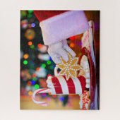 Kerstman Cookies Kerstpuzzel Legpuzzel (Verticaal)