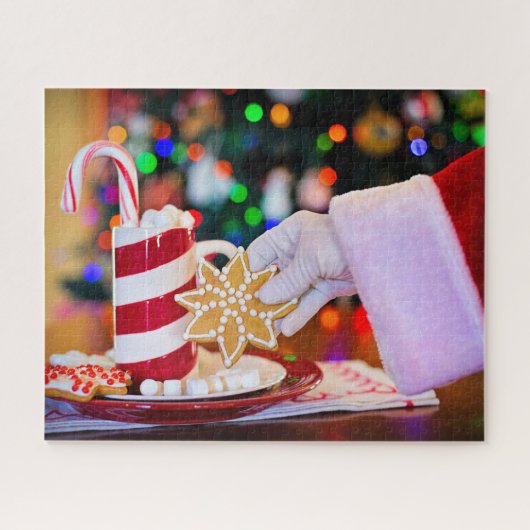 Kerstman Cookies Kerstpuzzel Legpuzzel (Horizontaal)