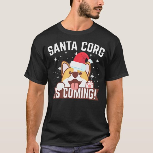 Kerstman Corg Komt Kerst Corgi T-shirt (Voorkant)