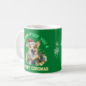  Kerstman Corgi Koffiemok (Voorkant links)
