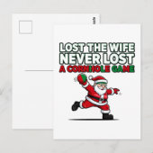 Kerstman Cornhole Spel Vakantie Grappige Kerst Cit Briefkaart (Voorkant / Achterkant)