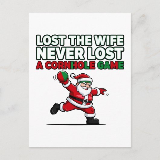 Kerstman Cornhole Spel Vakantie Grappige Kerst Cit Briefkaart (Voorkant)