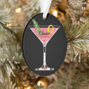 Kerstman Cosmopolitan Cocktail - Gepersonaliseerd  Ornament