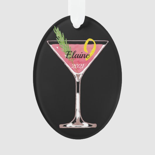 Kerstman Cosmopolitan Cocktail - Gepersonaliseerd  Ornament (voorkant)