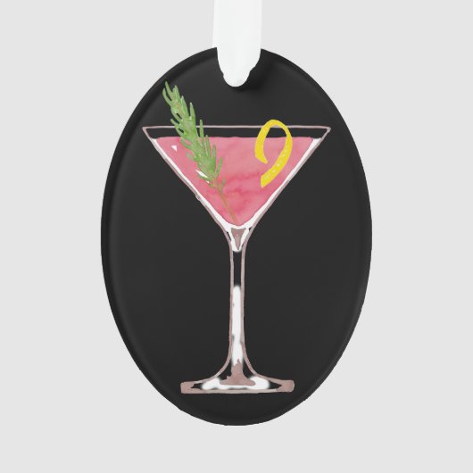 Kerstman Cosmopolitan Cocktail - Gepersonaliseerd  Ornament (achterkant)