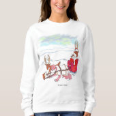 Kerstman Coup vrouwen witte sweatshirt (Voorkant)