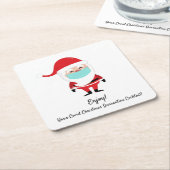 Kerstman Covid Kerstmis Quarantaine Cocktail Kartonnen Onderzetters (Schuin)