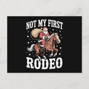 Kerstman Cowboy Niet Mijn Eerste Rodeo Feestdagenkaart