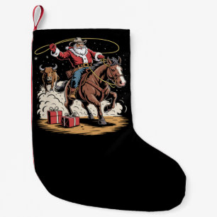Kerstman Cowboy Vintage Kerstmis Paard Koe Kleine Kerstsok