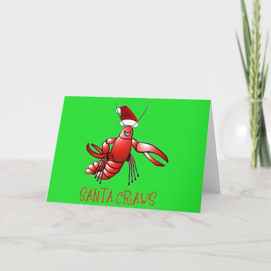 Kerstman Crawdad (de Kroppen van de Kerstman) Feestdagen Kaart (Voorkant)