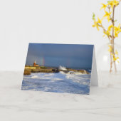 Kerstman Cruz, de Vuurtoren van CA/het Wenskaart Kaart (Gele Bloem)