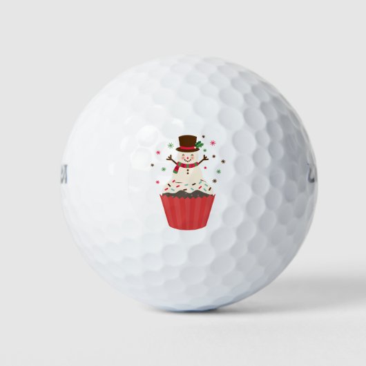 Kerstman Cupcake Golfballen (Voorkant)