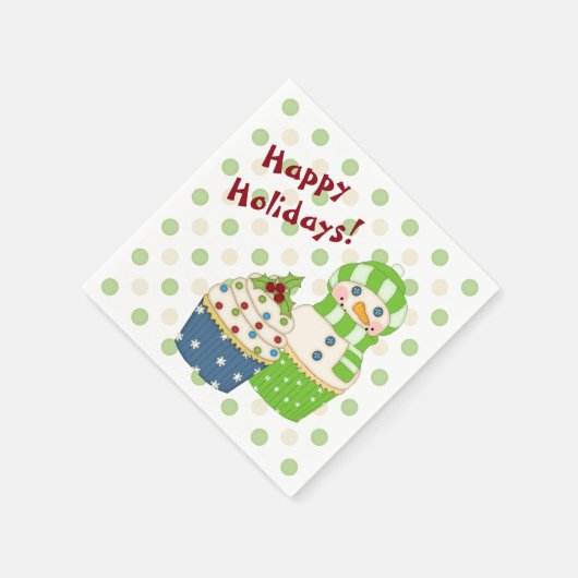 Kerstman Cupcake Polkadot Kind Servet (Hoek)