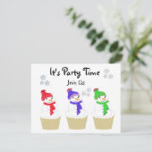 Kerstman Cupcake Uitnodiging (Staand voorkant)
