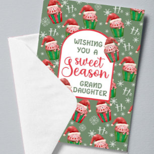 Kerstman Cupcakes voor kleindochter Kaart