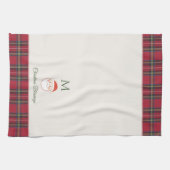 Kerstman Custom Monogram Kerstmis Theedoek (Horizontaal)