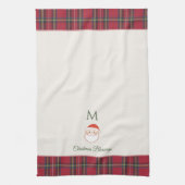 Kerstman Custom Monogram Kerstmis Theedoek (Verticaal)