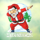 Kerstman Dabbing Dans Prettig Kerstfeest Bedrijf Raamsticker (Vel 3)
