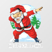 Kerstman Dabbing Dans Prettig Kerstfeest Zakelijk Raamsticker (Vel)