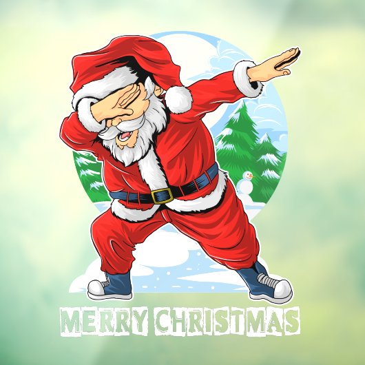 Kerstman Dabbing Dans Prettig Kerstfeest Zakelijk Raamsticker (Vel 3)