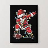 Kerstman Dabbing Voetballer Xmas Football Button (Voorkant)