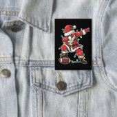 Kerstman Dabbing Voetballer Xmas Football Button (Insitu)