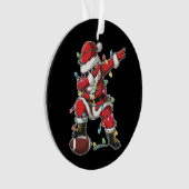 Kerstman Dabbing Voetballer Xmas Football Ornament (voorkant)