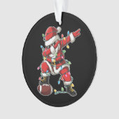 Kerstman Dabbing Voetballer Xmas Football Ornament (voorkant)