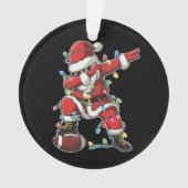 Kerstman Dabbing Voetballer Xmas Football Ornament (voorkant)