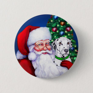 Kerstman Dalmatiaan Ronde Button 5,7 Cm