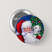 Kerstman Dalmatiaan Ronde Button 5,7 Cm (Voorkant /achterkant)