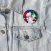 Kerstman Dalmatiaan Ronde Button 5,7 Cm (In situ)