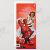 Kerstman dansend met vrouwen uit vroeger tijden feestdagenkaart (Voorkant / Achterkant)