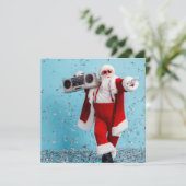 Kerstman dansend  Plat Kerstkaart (Staand voorkant)
