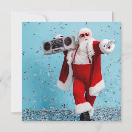 Kerstman dansend  Plat Kerstkaart (Voorkant)