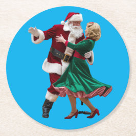 Kerstman Dansende Papieren Onderzetter