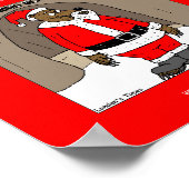 Kerstman de Beer Kerst Grappige Poster (Hoek)