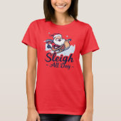 Kerstman de hele dag lol Kerstmis T-shirt (Voorkant)
