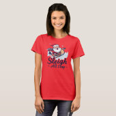 Kerstman de hele dag lol Kerstmis T-shirt (Voorkant volledig)