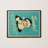 Kerstman. De man probeert je voorraad in te halen Legpuzzel (Horizontaal)