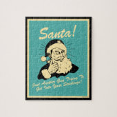 Kerstman. De man probeert je voorraad in te halen Legpuzzel (Verticaal)