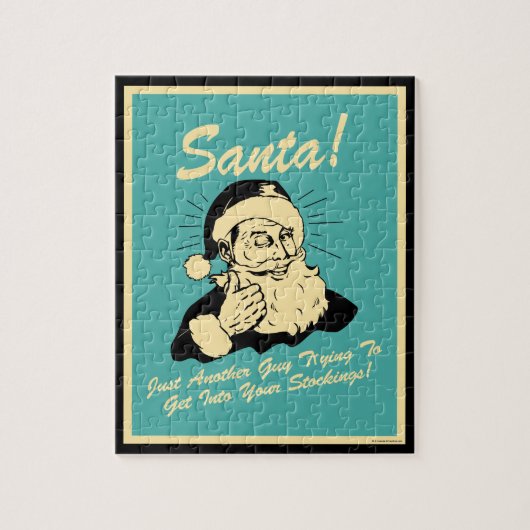 Kerstman. De man probeert je voorraad in te halen Legpuzzel (Verticaal)