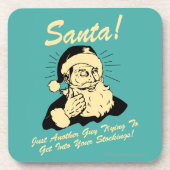 Kerstman. De man probeert je voorraad in te halen Onderzetter (Voorkant)