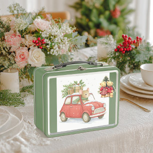 Kerstman de muis draagt presenMetal Lunchbox