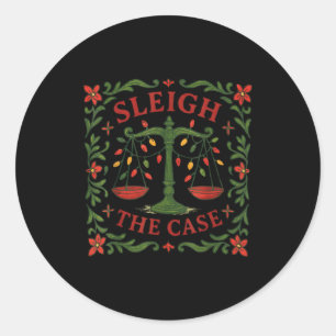 Kerstman de zaak Funny Lawyer Kerst ontwerp Ronde Sticker