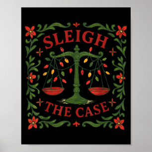 Kerstman de zaak Funny Lawyer Kerstontwerp Poster